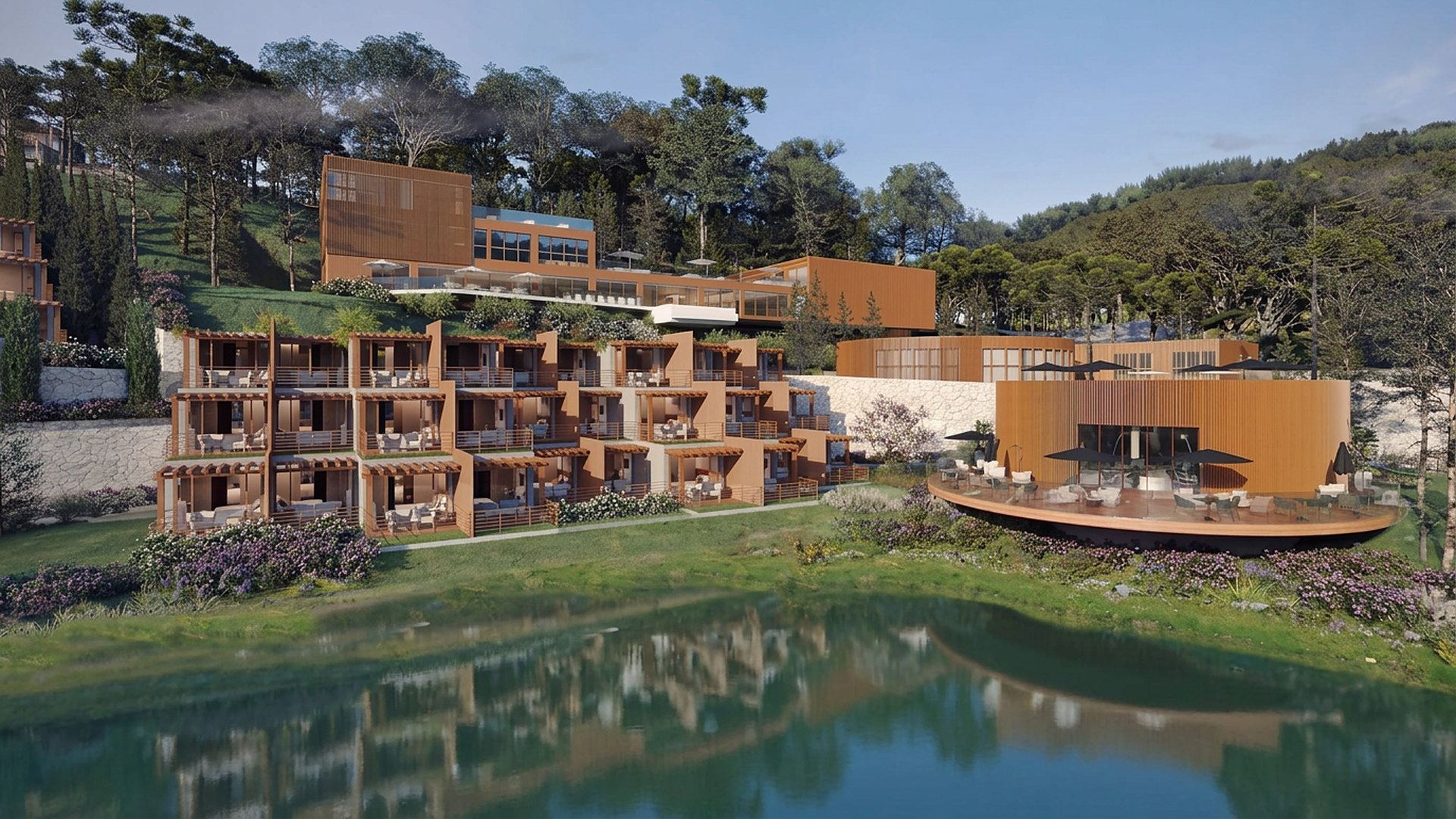 Imagem ilustrativa do empreendimento Gran Garden Resort, em Gramado/RS, obra em andamento da IsTaltec